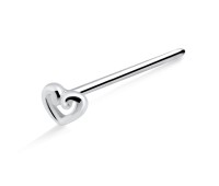 Hollow Heart Shaped Straight Nose Stud NSKA-1010